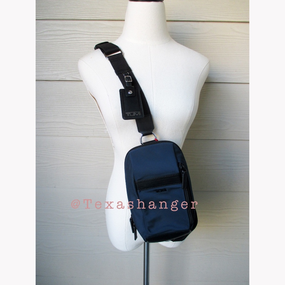 NWT TUMI Scott Compact Sling Crossbody Bag Navy Blue